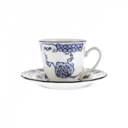 Karaca İznik Hatai Çay Fincanı ve Tabağı 200 ml