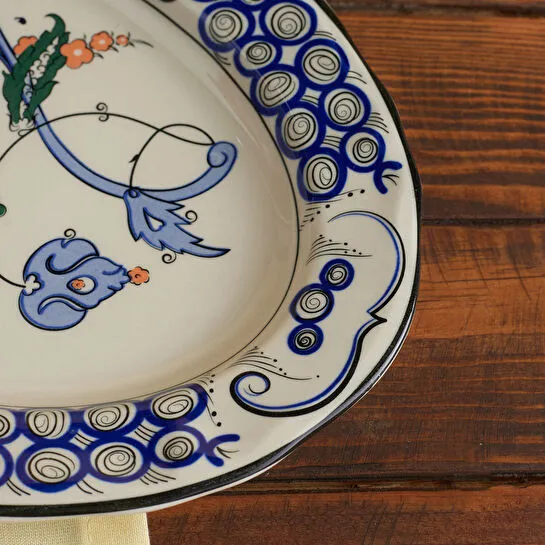 Karaca x Ömür Akkor İznik Hatai Kayık Tabak 30 cm