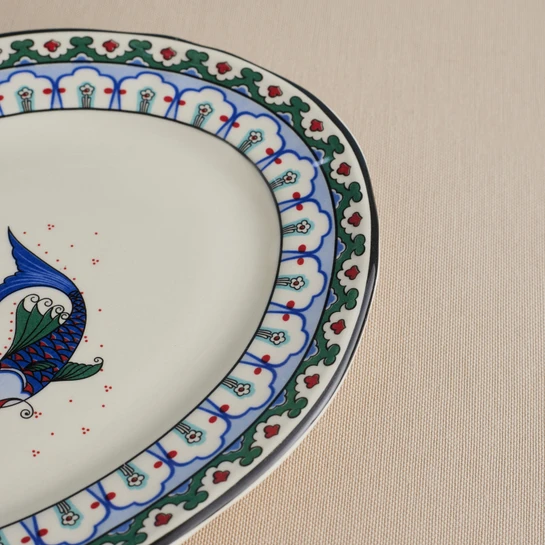 Karaca x Ömür Akkor İznik Balık Kayık Tabak 25 cm