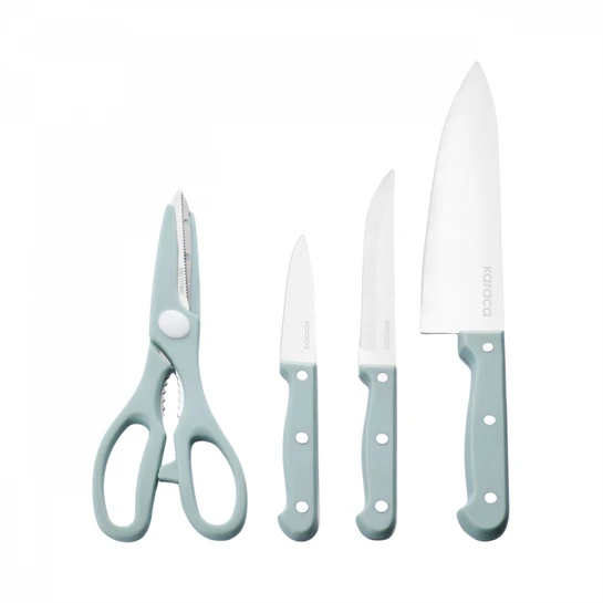 Karaca Sharp 3 in 1 5 Parça Kesme Tahtalı Bıçak Seti Mint