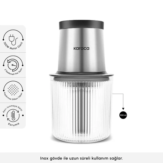 Karaca Quickblend Cam Doğrayıcı Inox