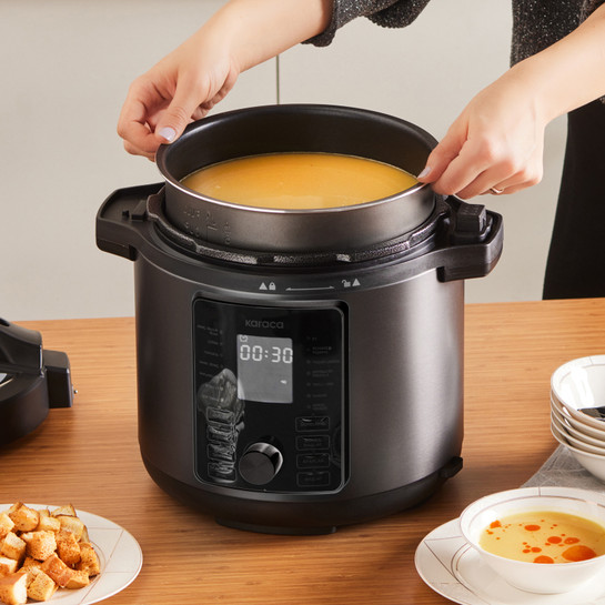 Karaca Cooker Elektrikli Düdüklü Basınçlı Pişirici Matte Black 6L