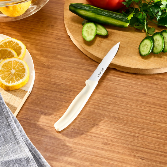 Dr. Inox Tırtıklı Sebze Bçağı Krem 21 cm