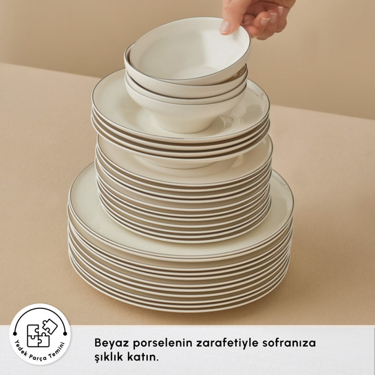 Karaca Elegance Bone Alba 53 Parça 12 Kişilik Yemek Takımı