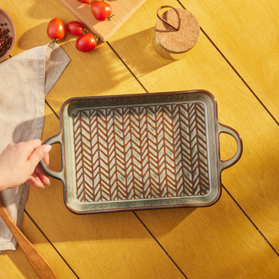 Karaca Culina Reaktif Fırın Kabı Gri 36 cm