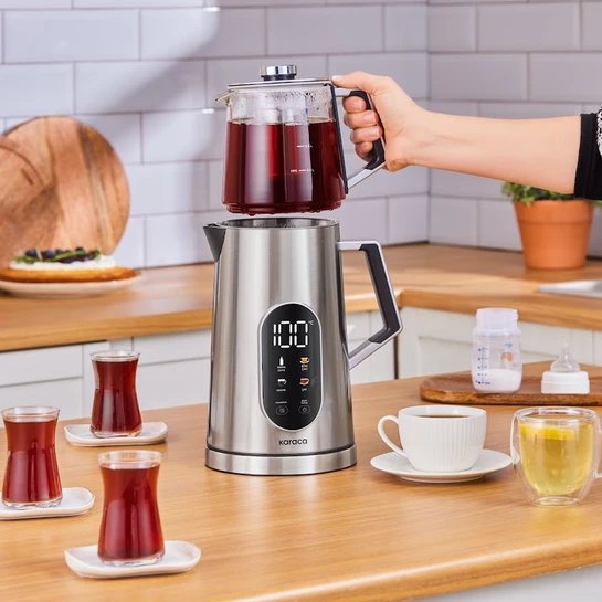 Karaca Cool Touch 1503 Dijital Çift Cidarlı Çay Makinesi Inox