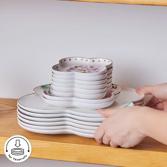 Karaca Stream Bone Lunetta 34 Parça 6 Kişilik Kahvaltı Takımı