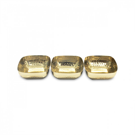 Karaca Loren 3'lü Mini Çerezlik Gold 24,5x8x3,5 cm