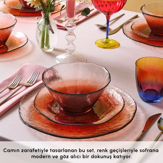 Karaca Dune Peach 18 Parça 6 Kişilik Yemek Takımı