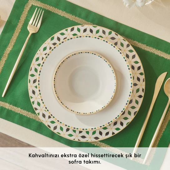 Karaca Forever Bone Almond Tropez 24 Parça 6 Kişilik Yemek Takımı