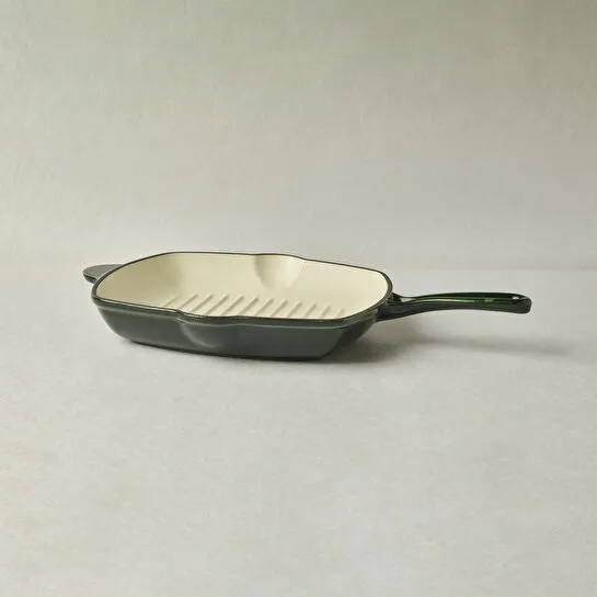 Karaca Heritage Demir Döküm Emayeli Grill Tava Yeşil 26 cm