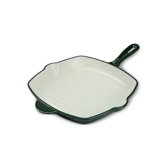 Karaca Heritage Demir Döküm Emayeli Grill Tava Yeşil 26 cm