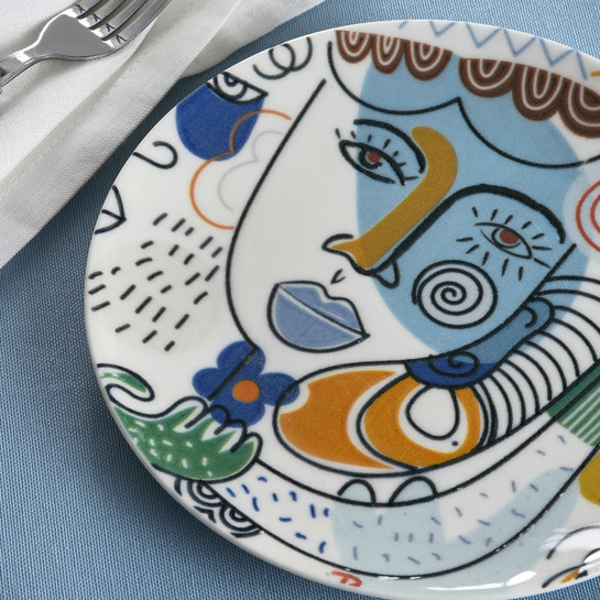 Karaca Feliz 6 Parça Porselen Pasta Seti 19 cm
