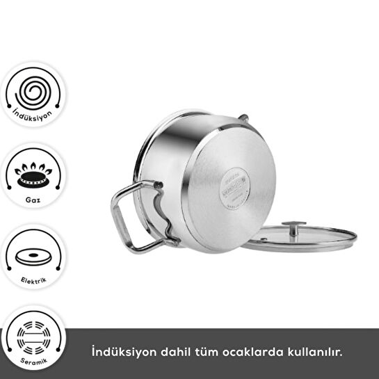 Karaca Aris İndüksiyon Tabanlı 9 Parça Çelik Tencere Seti