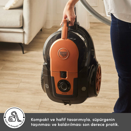 Karaca Vantuz Smax Geniş Toz Hazneli Elektrikli Süpürge Copper 2.8L