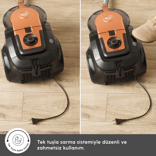 Karaca Vantuz Smax Geniş Toz Hazneli Elektrikli Süpürge Copper 2.8L