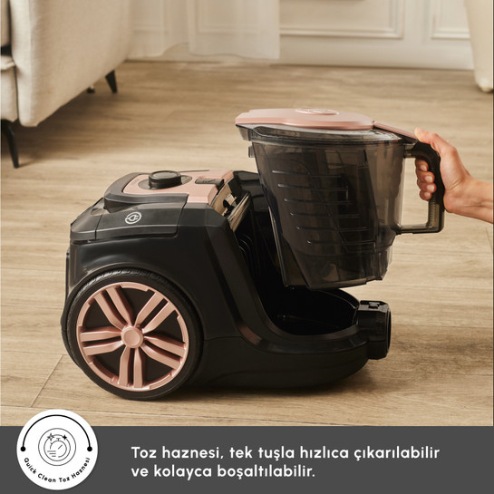 Karaca Vantuz Smax Geniş Toz Hazneli Elektrikli Süpürge Rosegold 2.8L