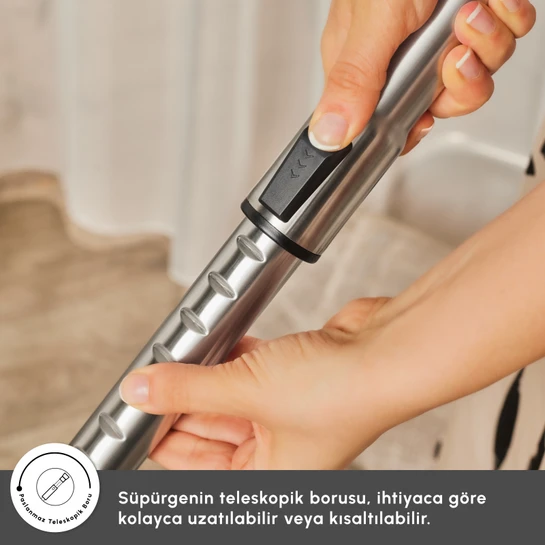 Karaca Vantuz Smax Geniş Toz Hazneli Elektrikli Süpürge Rosegold 2.8L