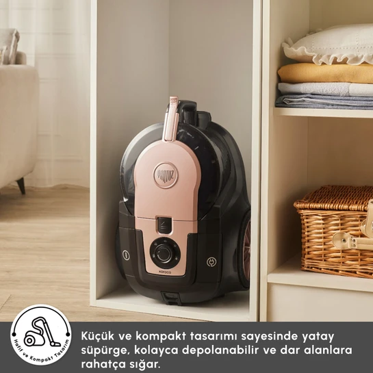 Karaca Vantuz Smax Geniş Toz Hazneli Elektrikli Süpürge Rosegold 2.8L