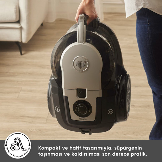 Karaca Vantuz Smax Geniş Toz Hazneli Elektrikli Süpürge Silver 2.8L