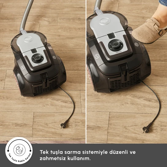 Karaca Vantuz Smax Geniş Toz Hazneli Elektrikli Süpürge Silver 2.8L