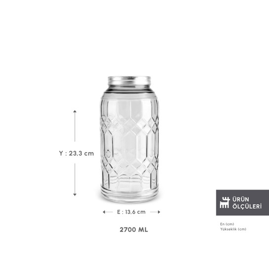 Karaca Storica Cam Kavanoz 2700 ml