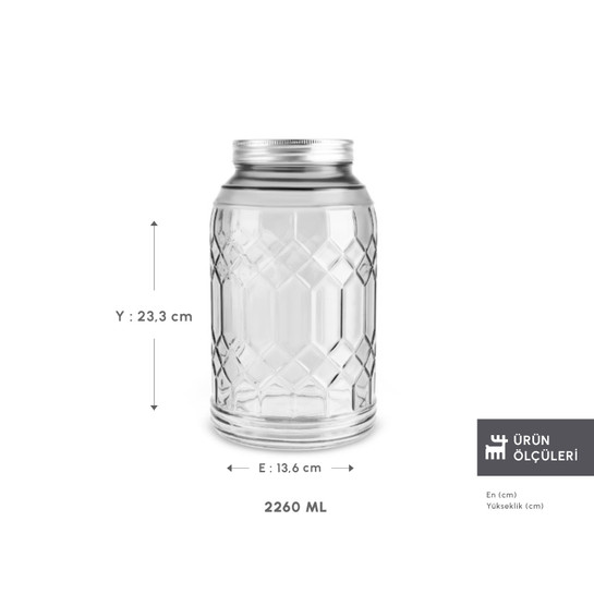 Karaca Storica Cam Kavanoz 2260 ml