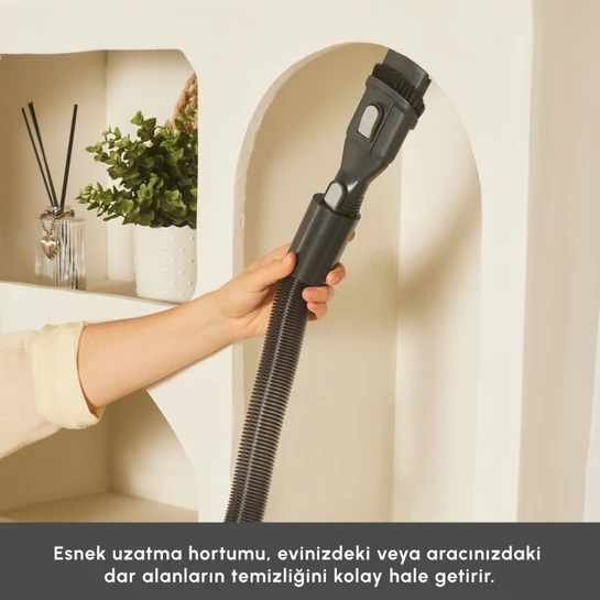 Karaca Vantuz Power Up Telescopic Uzunluğu Ayarlanabilir Dikey Süpürge Rosegold
