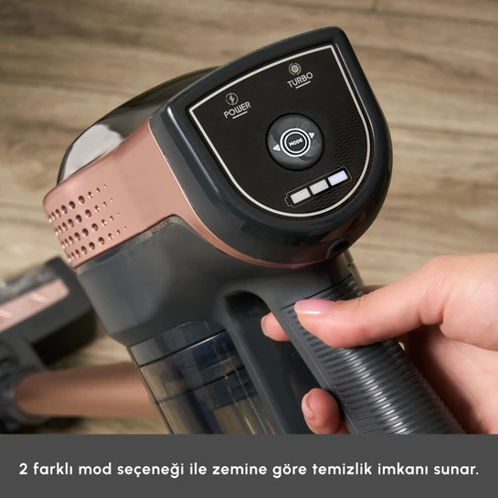 Karaca Vantuz Power Up Telescopic Uzunluğu Ayarlanabilir Dikey Süpürge Rosegold