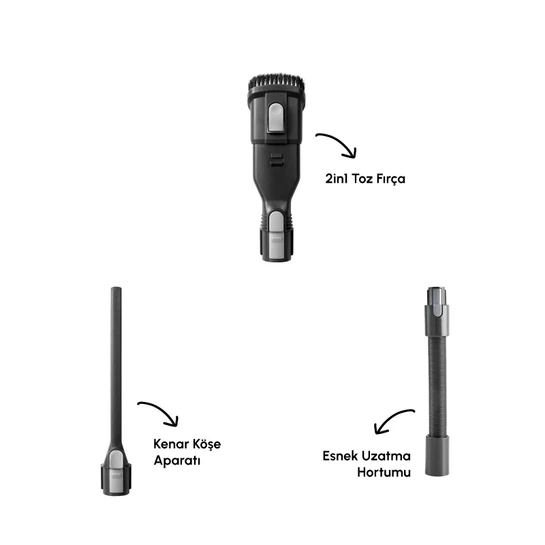 Karaca Vantuz Power Up Telescopic Uzunluğu Ayarlanabilir Dikey Süpürge Rosegold