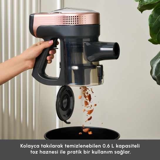 Karaca Vantuz Power Up Telescopic Uzunluğu Ayarlanabilir Dikey Süpürge Rosegold