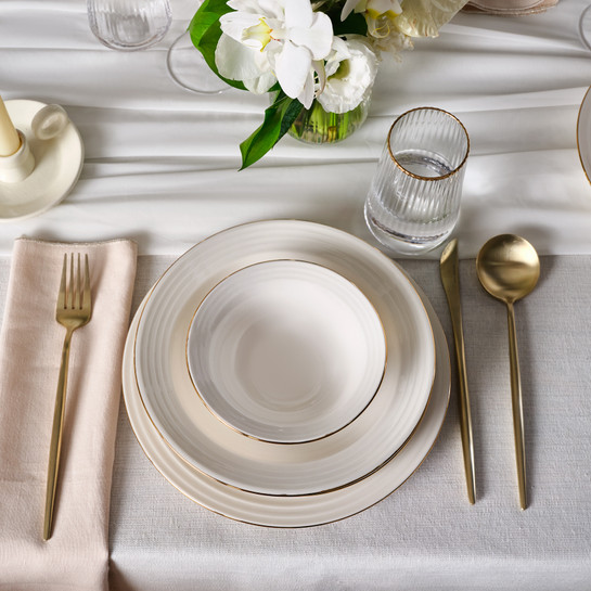 Karaca Elegance Bone Rayas 24 Parça 6 Kişilik Yemek Takımı 