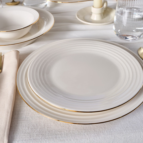 Karaca Elegance Bone Rayas 24 Parça 6 Kişilik Yemek Takımı 