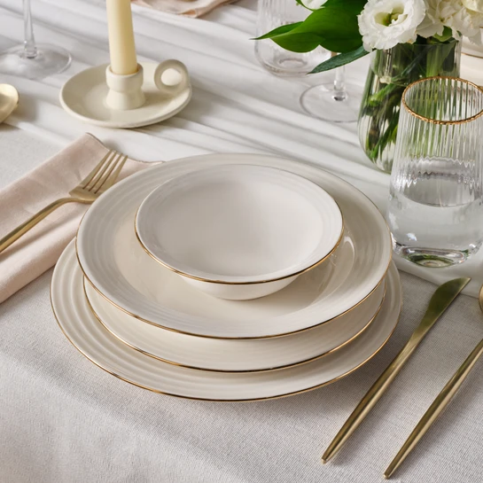 Karaca Elegance Bone Rayas 24 Parça 6 Kişilik Yemek Takımı 