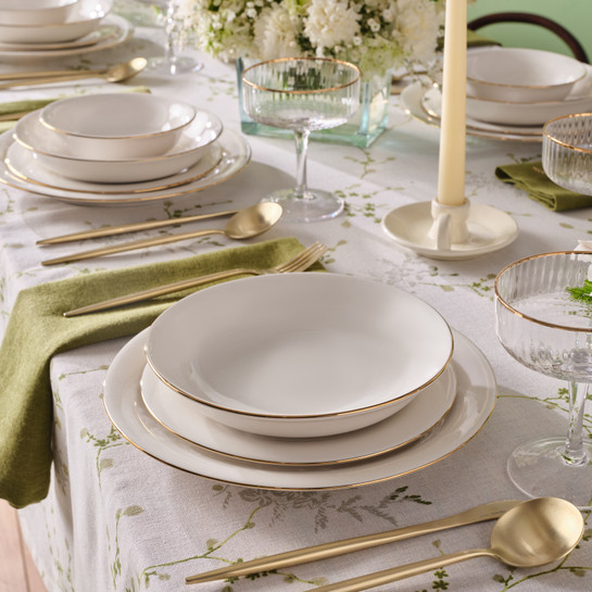 Karaca Elegance Bone Mari 24 Parça 6 Kişilik Yemek Takımı Gold