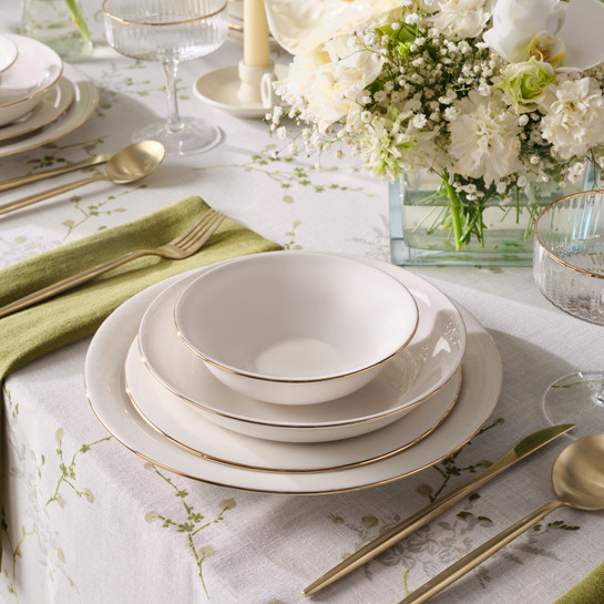 Karaca Elegance Bone Mari 24 Parça 6 Kişilik Yemek Takımı Gold