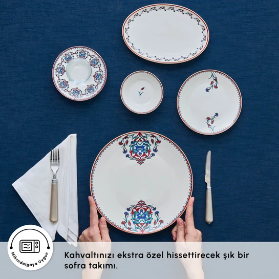 Karaca Forever Bone Nakkaş 26 Parça 6 Kişilik Kahvaltı Takımı