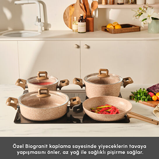 Karaca Biogranit Alice 7 Parça Tencere Seti