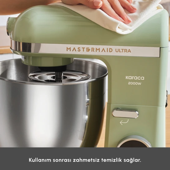 Karaca Mastermaid Chef Ultra D2000W Dijital Ekranlı Hamur Yoğurma Makinesi Cabbage Green 7L