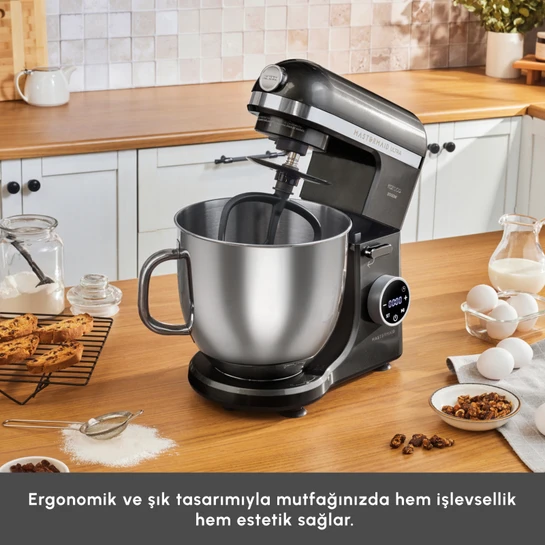 Karaca Mastermaid Chef Ultra D2000W Dijital Ekranlı Hamur Yoğurma Makinesi Matte Black 7L