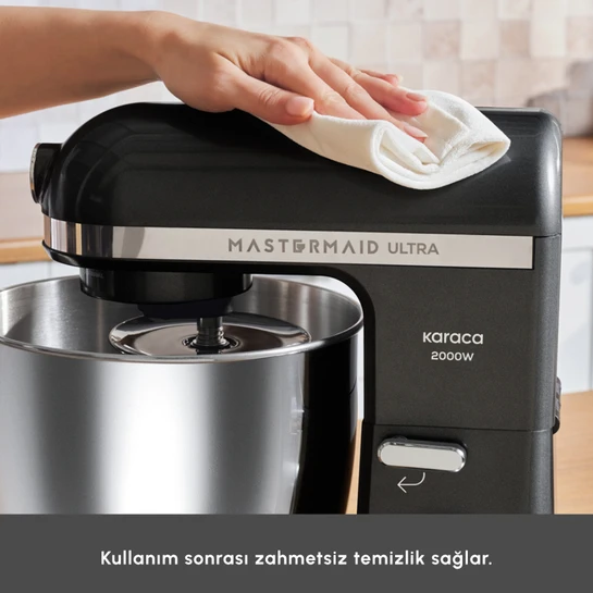 Karaca Mastermaid Chef Ultra D2000W Dijital Ekranlı Hamur Yoğurma Makinesi Matte Black 7L