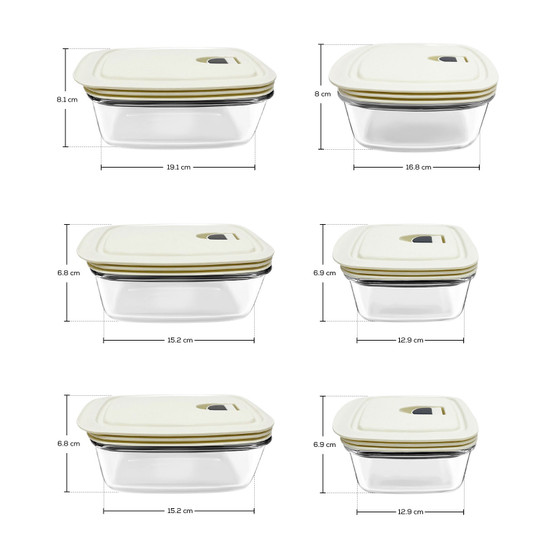Karaca Cream 6'lı Şeffaf Saklama Kabı Set