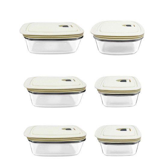 Karaca Cream 6'lı Şeffaf Saklama Kabı Set