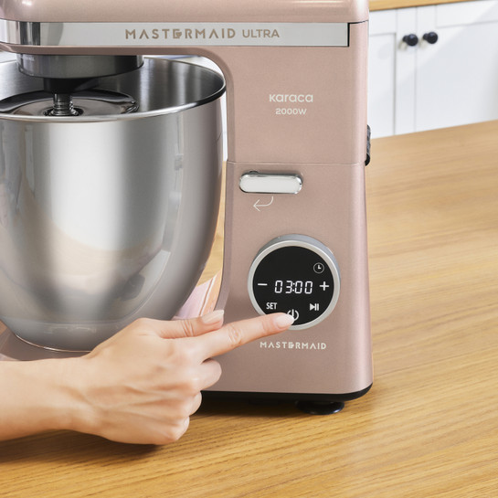 Karaca Mastermaid Chef Ultra D2000W Dijital Ekranlı Hamur Yoğurma Makinesi Pearly Pink 7L