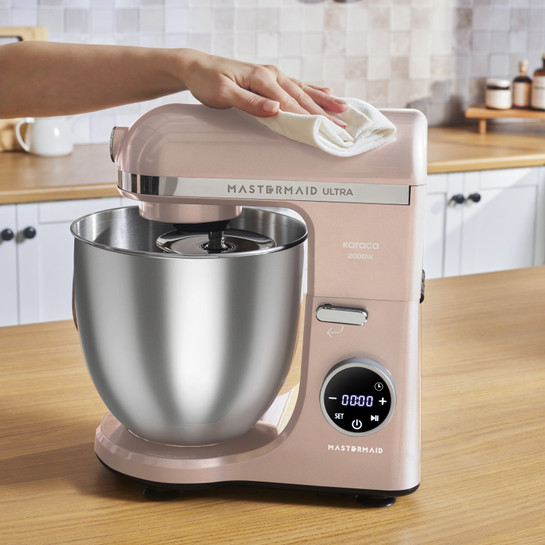 Karaca Mastermaid Chef Ultra D2000W Dijital Ekranlı Hamur Yoğurma Makinesi Pearly Pink 7L