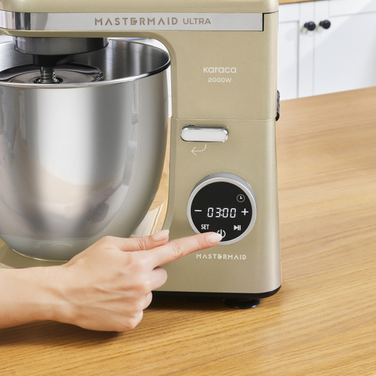 Karaca Mastermaid Chef Ultra D2000W Dijital Ekranlı Hamur Yoğurma Makinesi Mineral Gold 7L