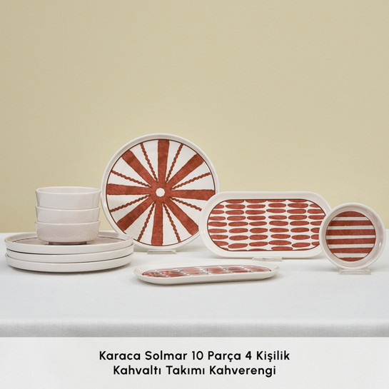 Karaca Solmar 10 Parça 4 Kişilik Kahvaltı Takımı Kahverengi