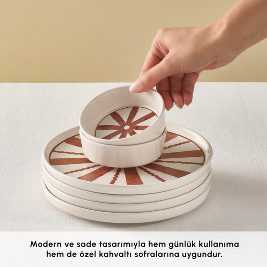 Karaca Solmar 10 Parça 4 Kişilik Kahvaltı Takımı Kahverengi