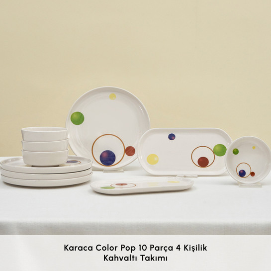 Karaca Color Pop 10 Parça 4 Kişilik Kahvaltı Takımı