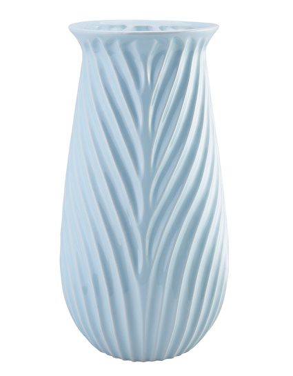 Karaca Home Vazo Mavi Çizgili 17x32 Cm